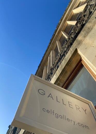 Sign outside gallery 