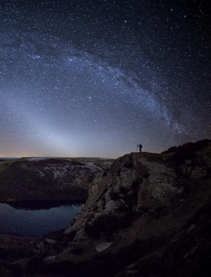 The Milky Way forming an arch in the night sky over the Elan Valley