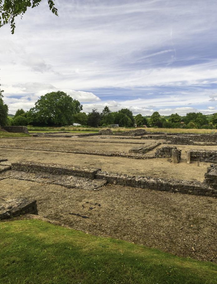 Ruined remains of a Roman settlement.