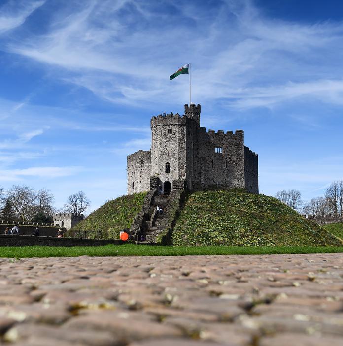Blick auf Cardiff Castle.
