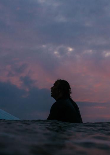 Pete Jones surfing Llangennith, Gower