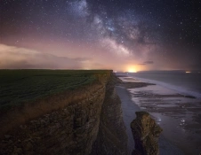 Milky Way above beach.