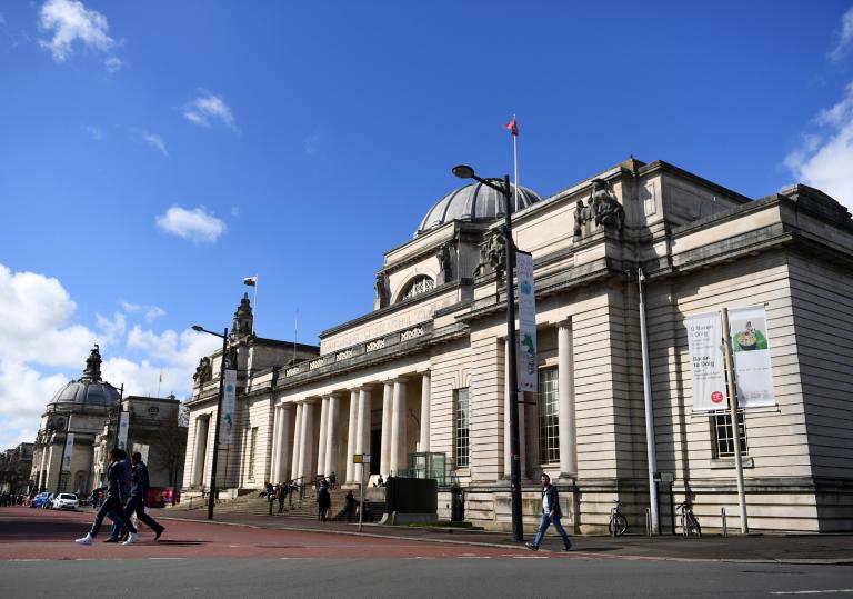 Exterior of National Museum Wales, Cardiff.
