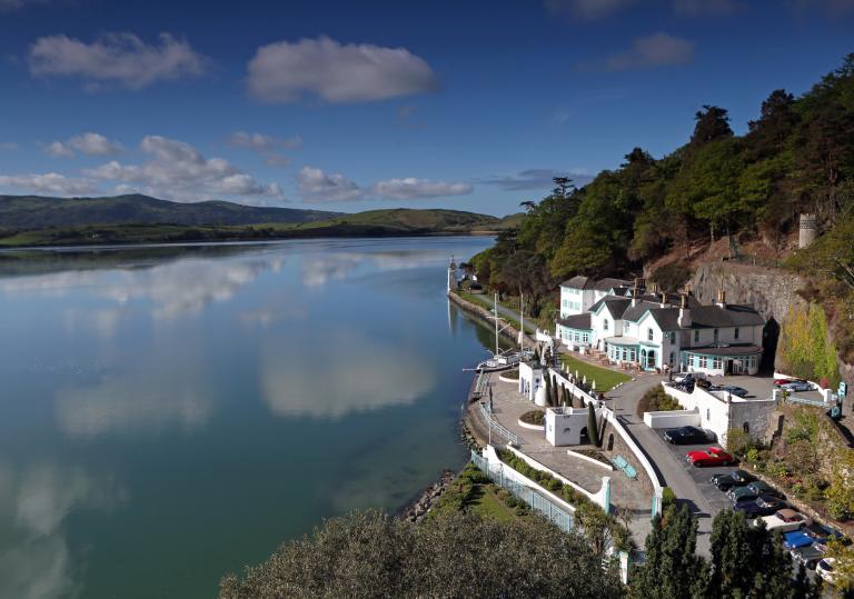  The colorful village of Portmeirion on the Snowdonia coast.