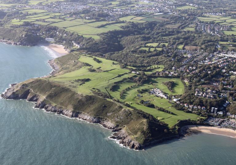 Langland Bay Golf Club from above.