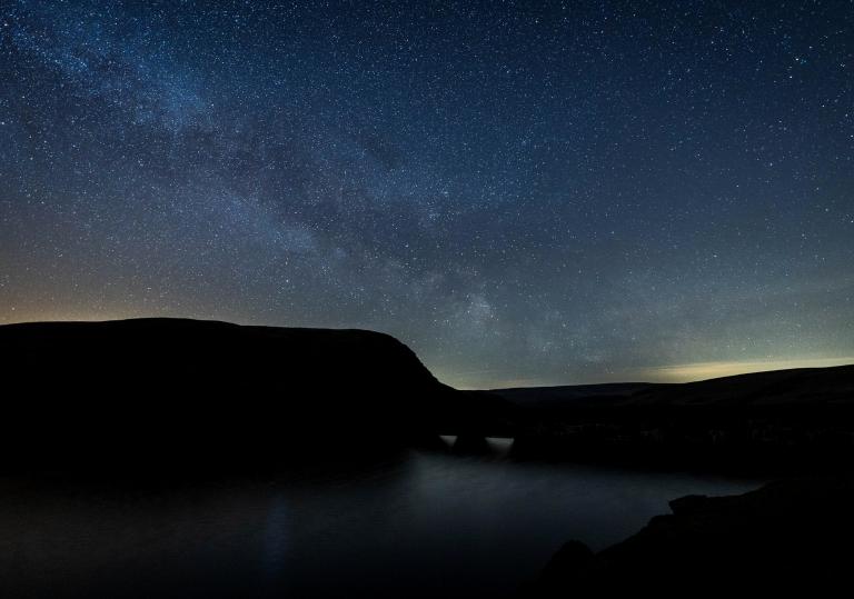 Night time photo of the sky in the Elan Valley