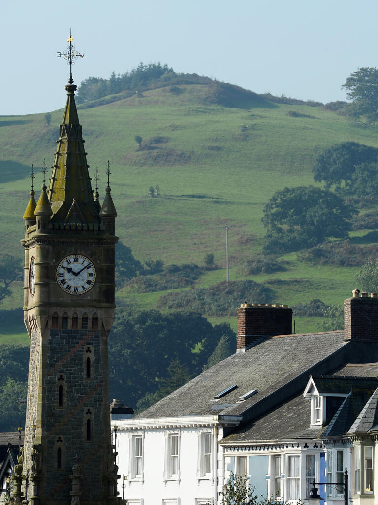 The clock tower in Machynlleth.