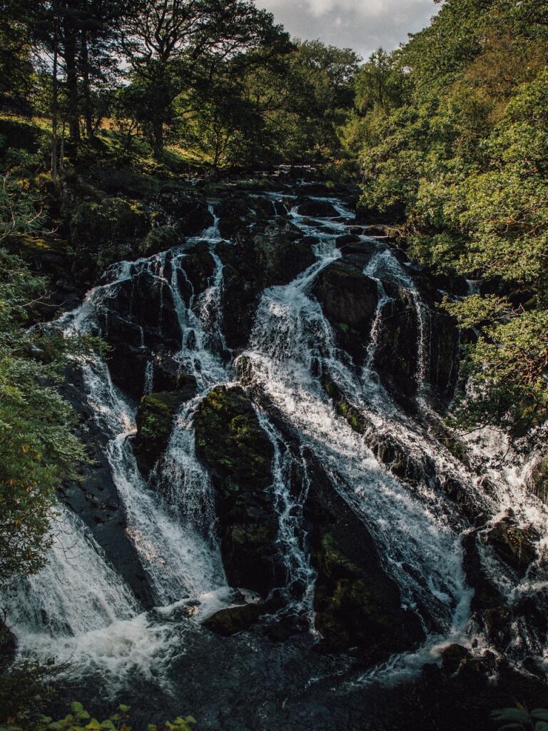 cascading waterfall.