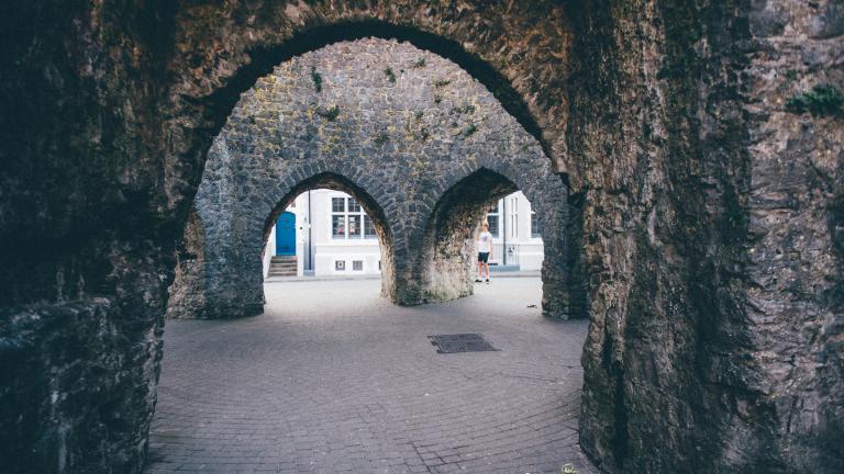 stone archways.