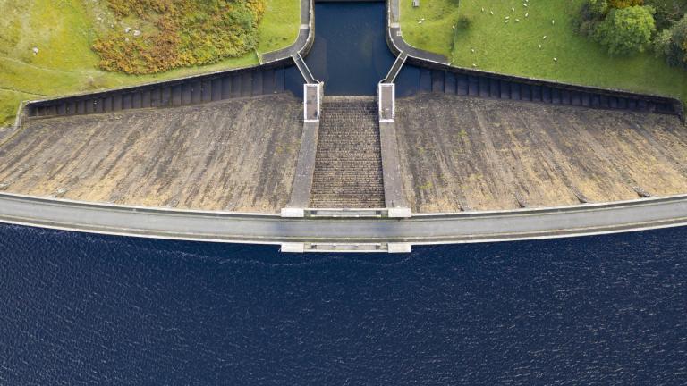 Claerwen Dam from above.