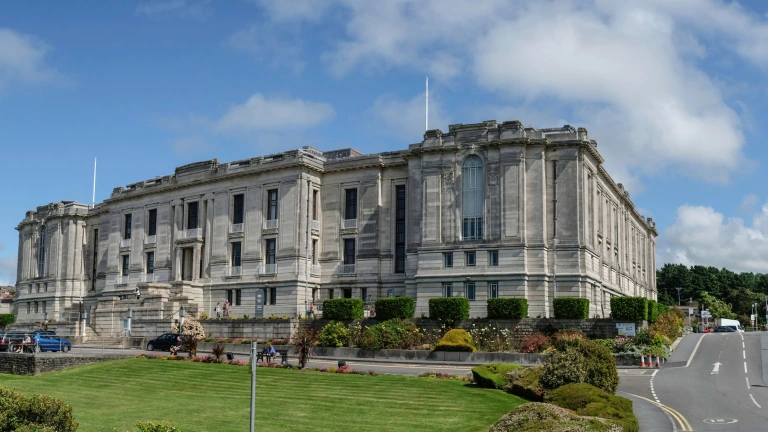 Exterior of the National Library of Wales.