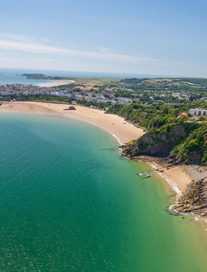 Aerial view of Tenby, Pembrokeshire.
