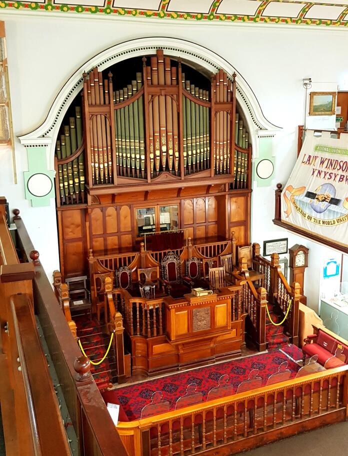 Image of a pipe organ at Pontypridd Museum.