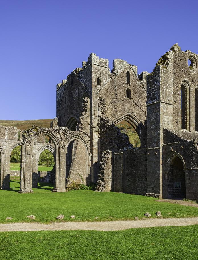 Stone ruins of Llanthony Priory, Abergavenny