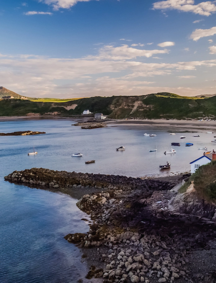 Blick auf Porthdinllaen auf der Halbinsel Llŷn.