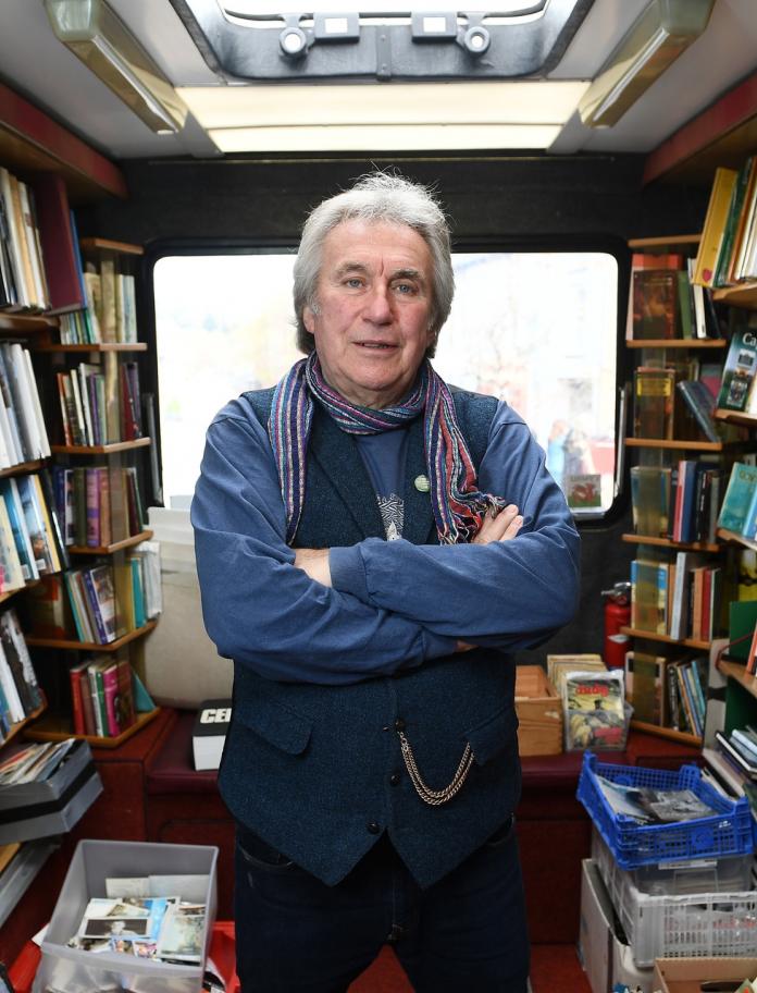 Jeff Towns inside the Dylan Mobile Bookstore.