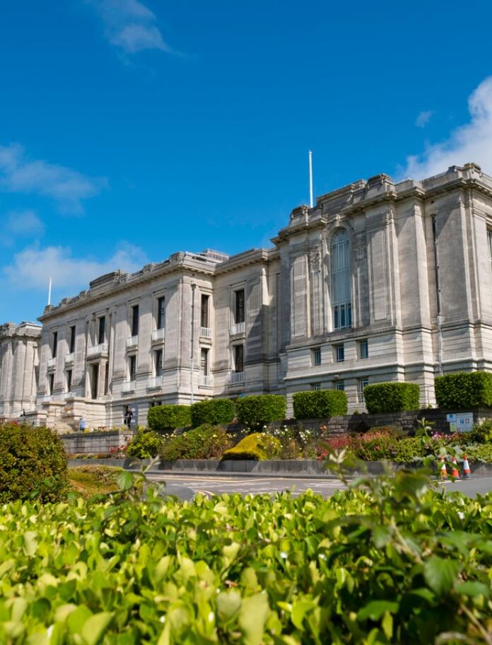Outside view of the National Library of Wales.