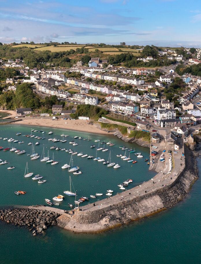 New Quay harbour from above.