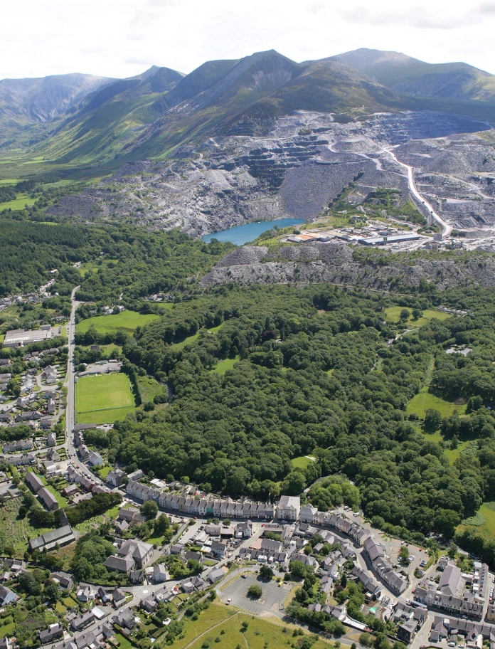 The village of Bethesda overlooked by Penrhyn Slate Quarry.