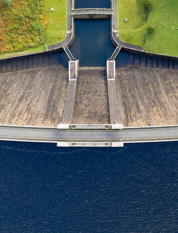 Claerwen Dam from above.