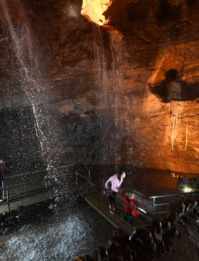 Inside a cave at the National Showcaves Centre for Wales