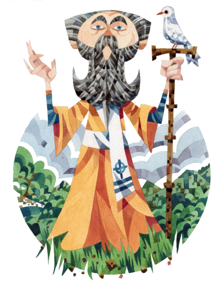 An illustration of St David.