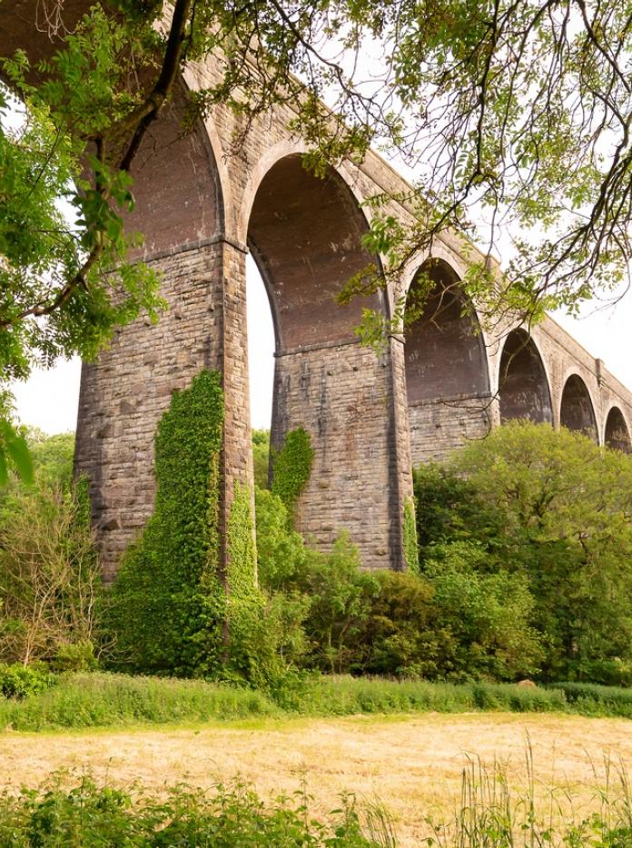The arches of the Victorian viaduct crossing the valley at Porthkerry Country Park