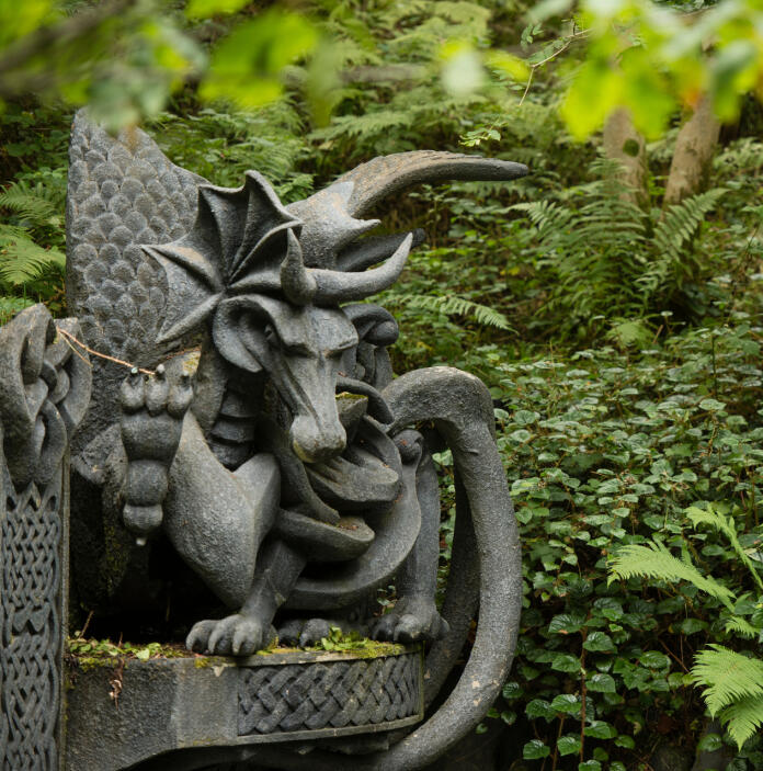 Dragon statue at King Arthur's Labyrinth.