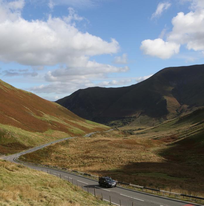 A470 road in a remote looking valley.