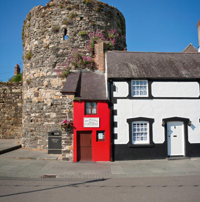 Das kleinste Haus Großbritanniens in Conwy.