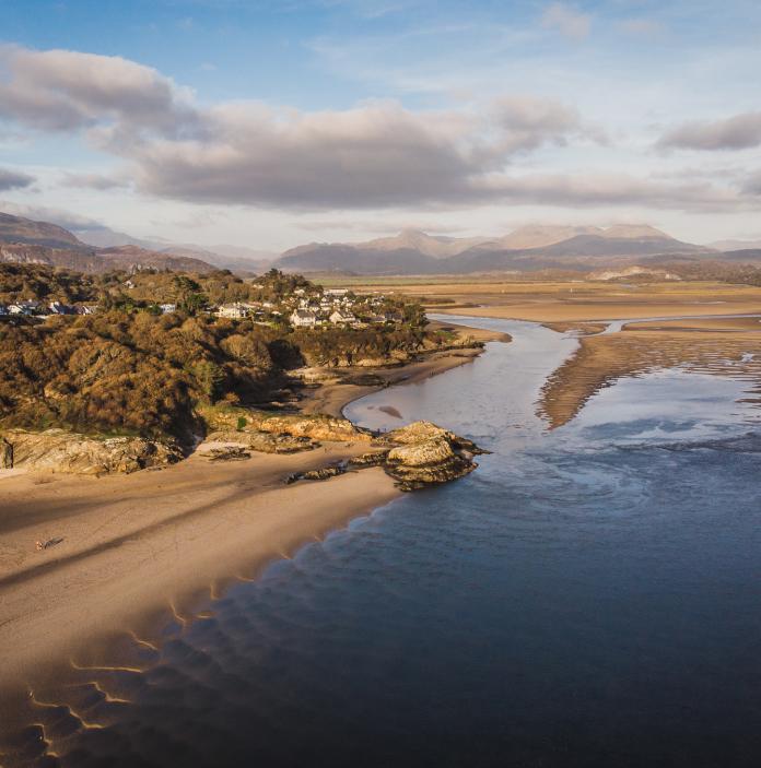 Black Rock Sands and Borth y Gest from above.