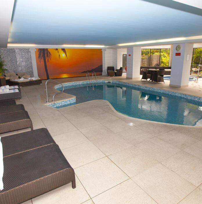 A swimming pool in a spa area.