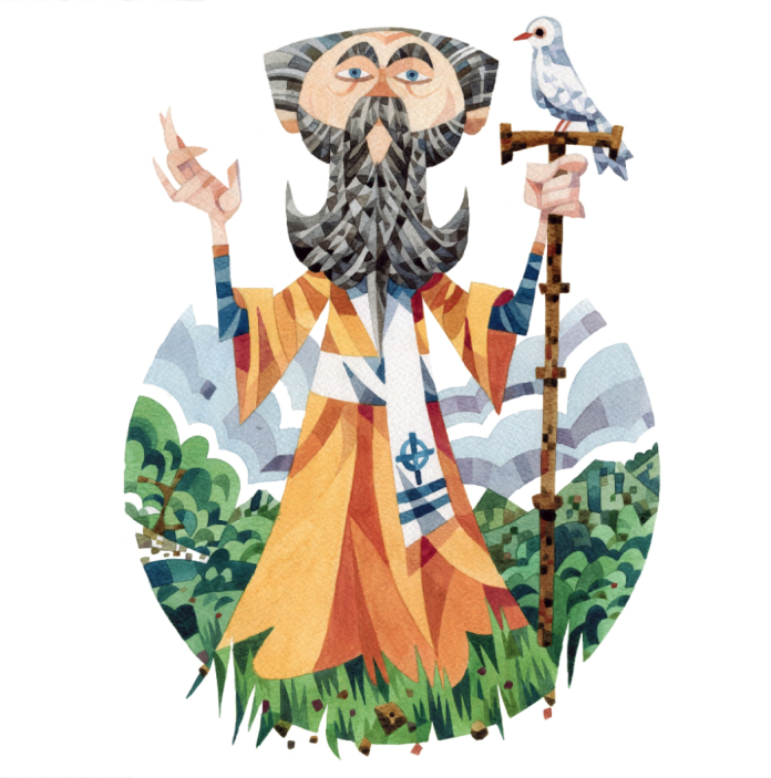 An illustration of St David.