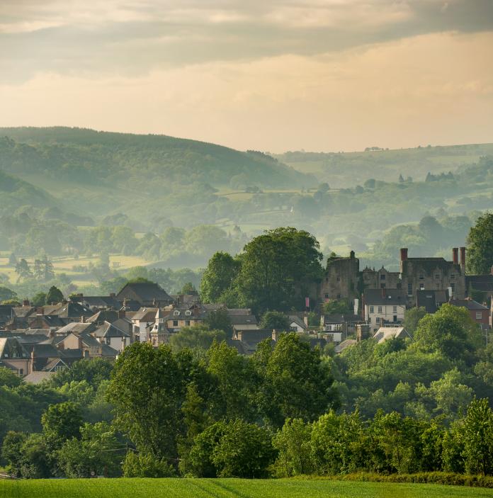 Looking towards the town of Hay on Wye.