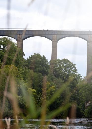 Looking up at the Pontcysyllte Aqueduct - a World Heritage Site.  