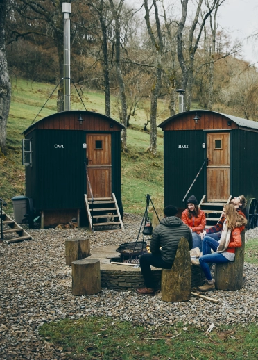 Entspannen in den "Huts in the Hills" nicht weit von der Bücherstadt Hay-on-Wye entfernt. 