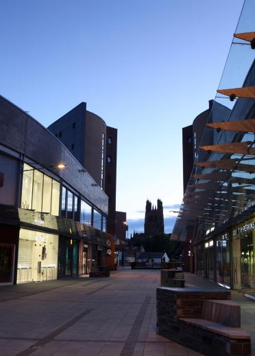 Wrexham, Town Centre at night