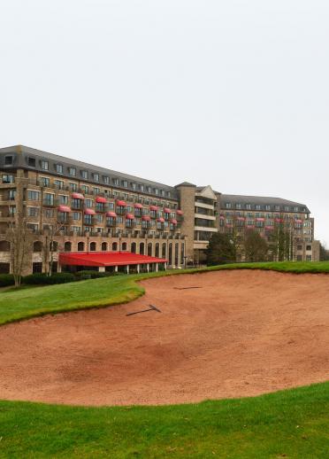 golf course and Celtic Manor Resort building.