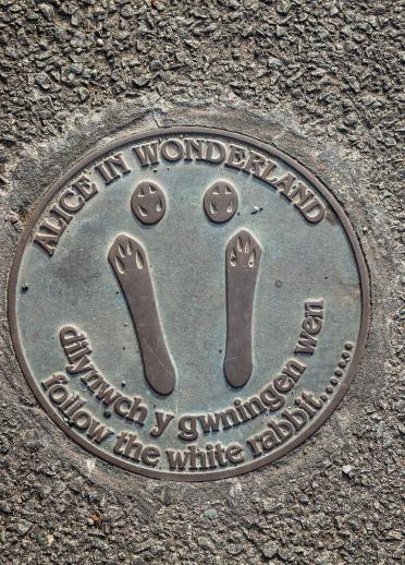 Image of an Alice Town Trail sign on the floor