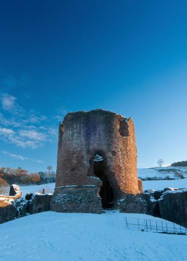 Castle ruins in the snow