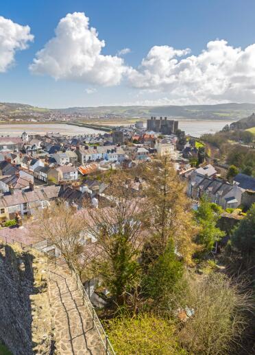 The town walls of Conwy.