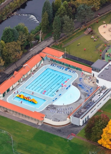 Aerial view of a lido.