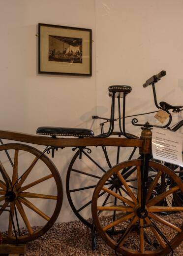 museum display of bicycles.