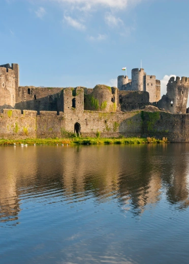 Caerphilly Castle, Südwales.