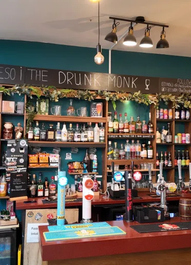 bar area in The Drunk Monk, Wrexham.