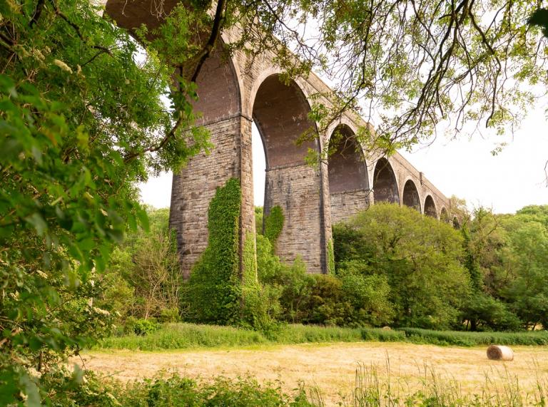 The arches of the Victorian viaduct crossing the valley at Porthkerry Country Park