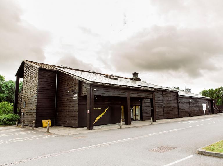 An external view of the building into Penderyn Distillery.