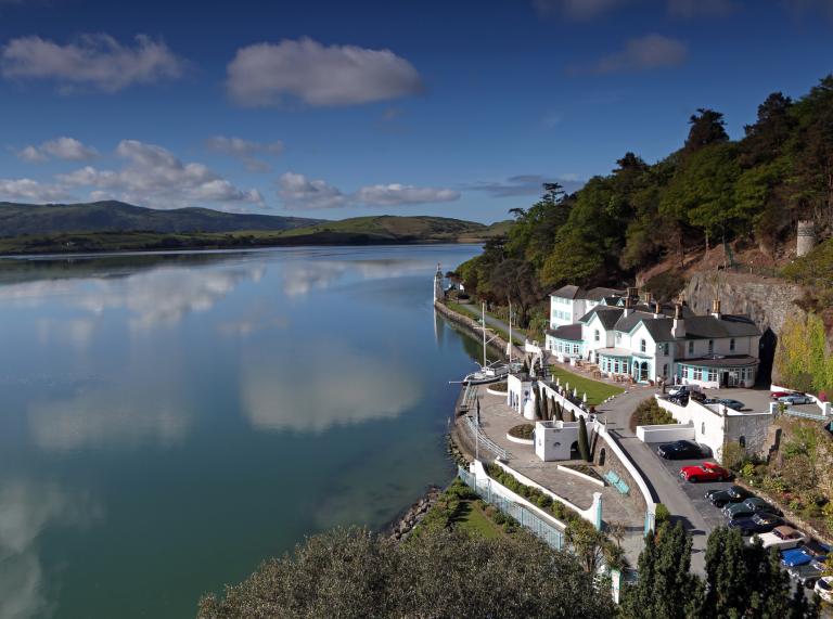  The colorful village of Portmeirion on the Snowdonia coast.