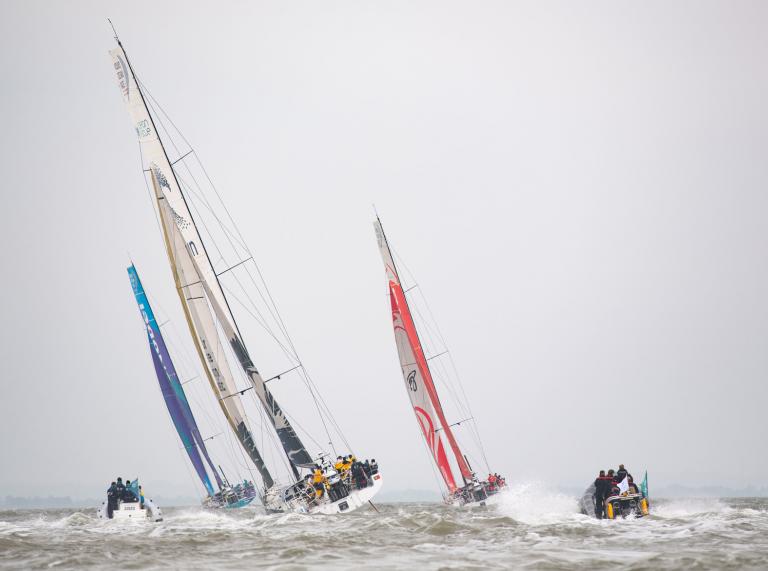 Volvo Ocean Race boats emabarking on the next leg