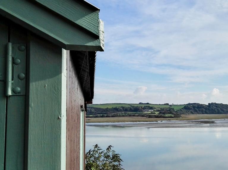 View of Laugharne from Dylan Thomas boathouse